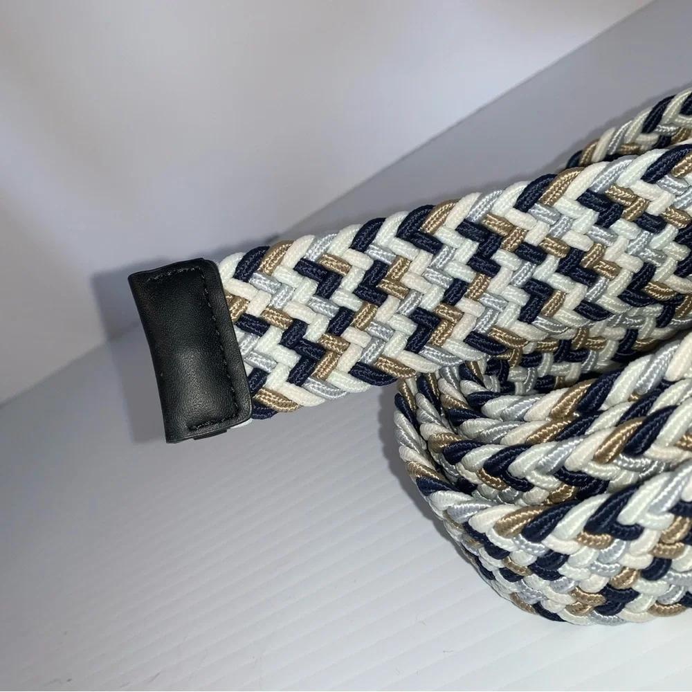 Nike Men’s Belt Woven Stretch Size XL (42-44) Navy / White / Grey / Black NWT